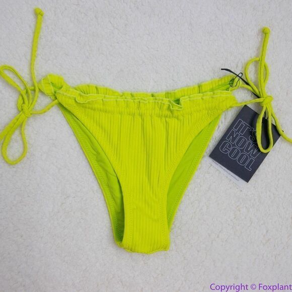NEW Its Now Cool x free people the frill tri eco neon bikini bottom,‎ M - Picture 1 of 16